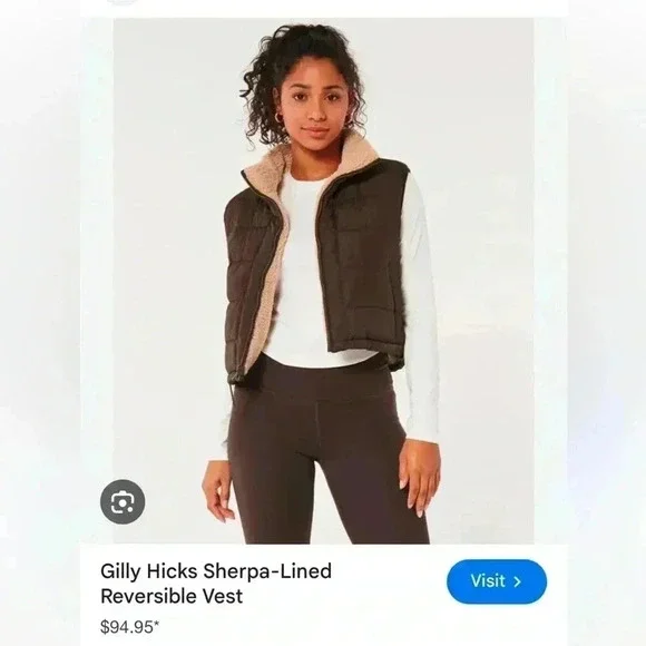 Gilly Hicks Reversible Sherpa Vest - size Small - Picture 3 of 5